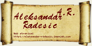 Aleksandar Radešić vizit kartica